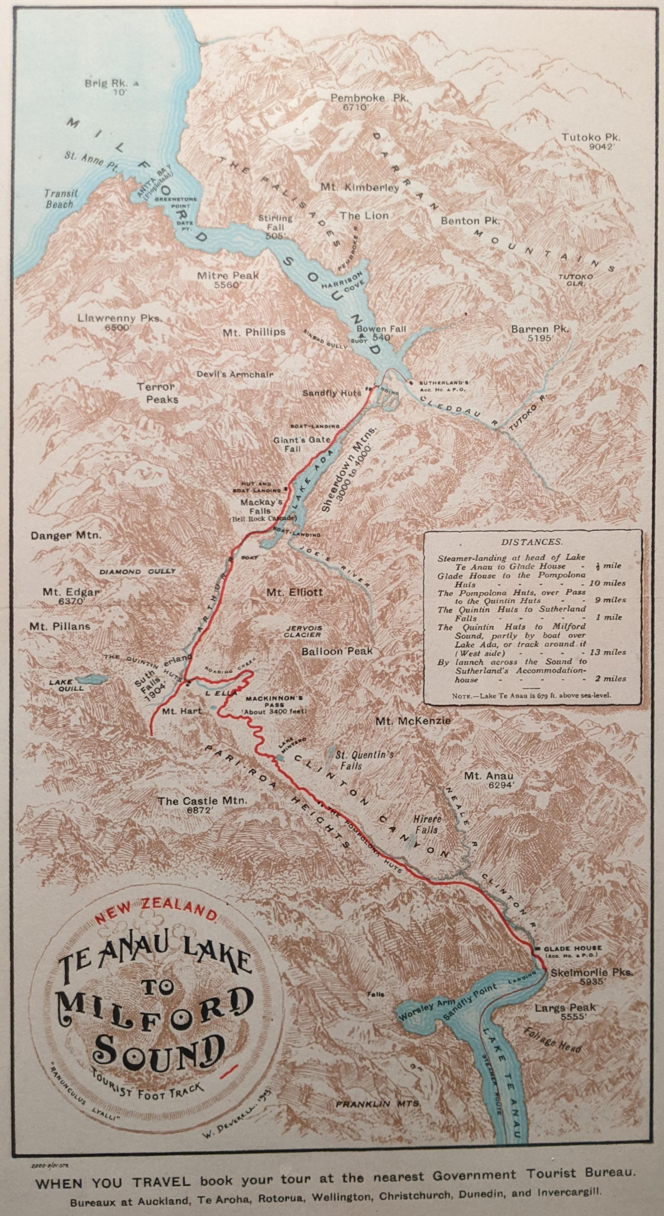 Milford Track Map