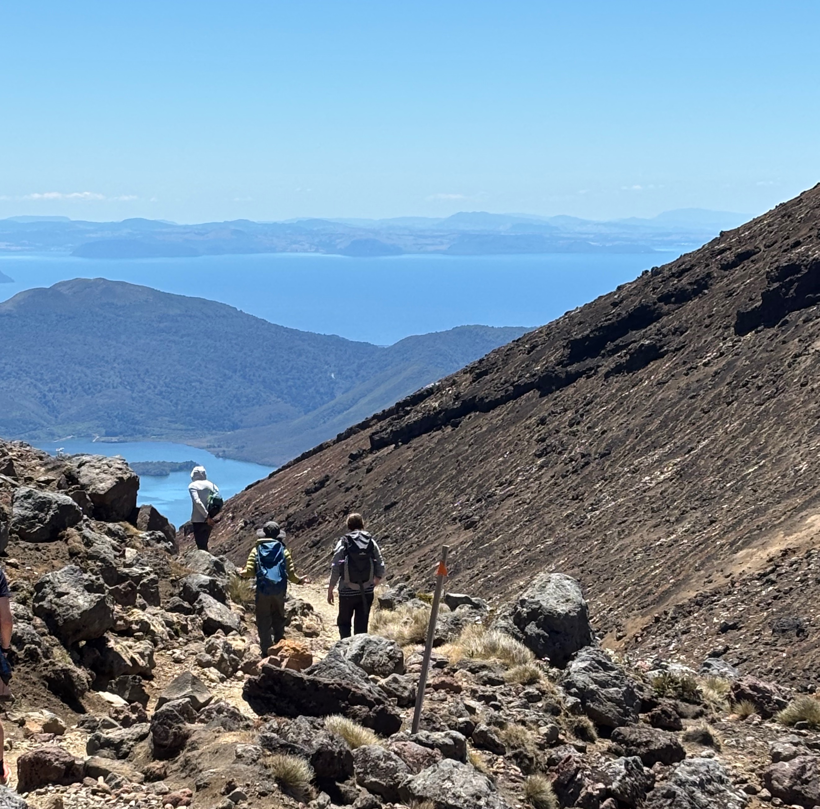 The descent looking towards Lake Taupo