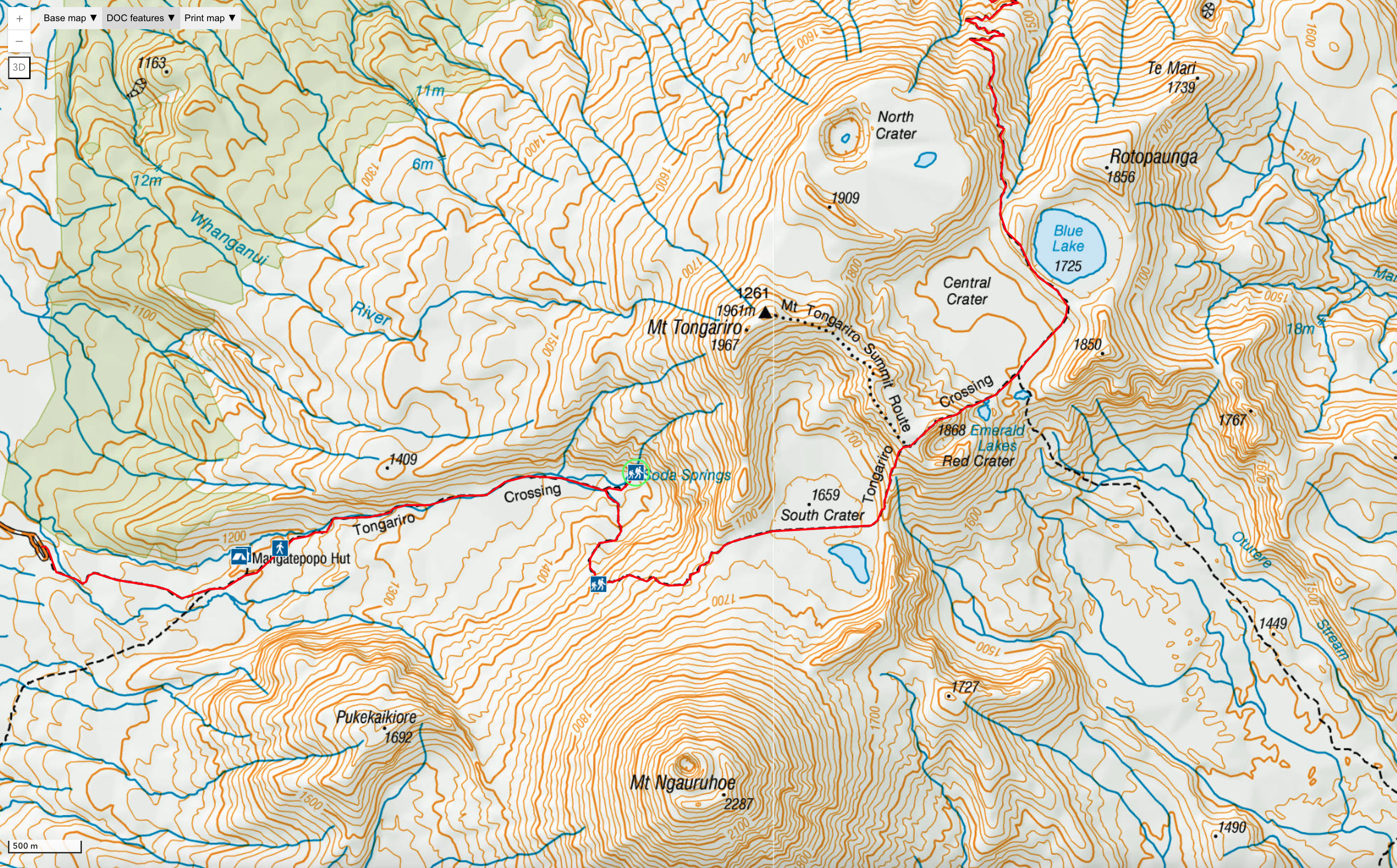 Togariro crossing trail map